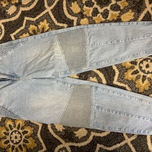 Zara Light Blue Denim with Gold Stitching